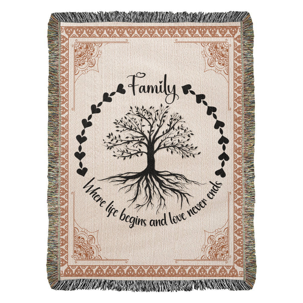 Woven Blanket Family Roots Celtic Tree