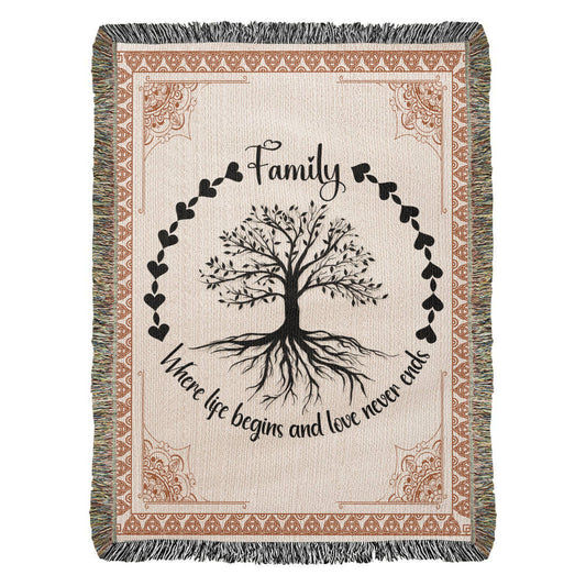 Woven Blanket Family Roots Celtic Tree