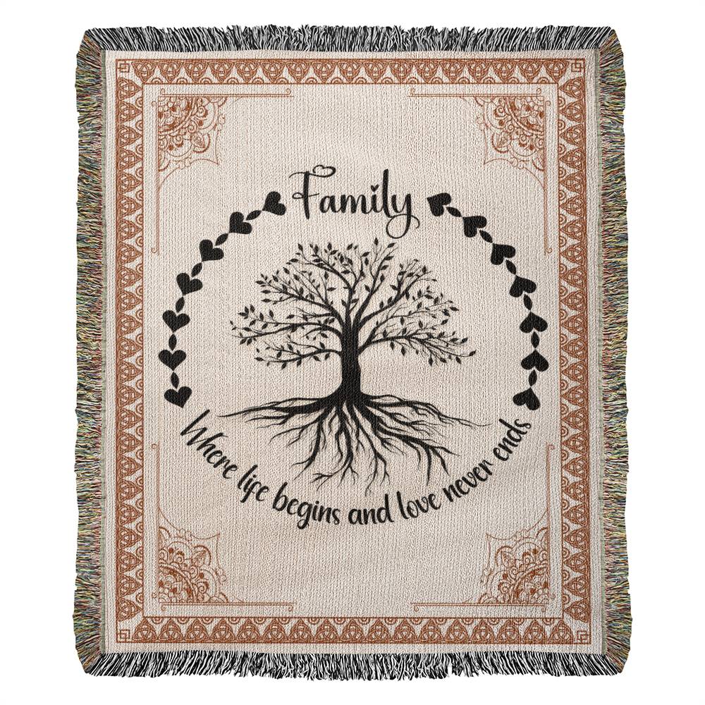 Woven Blanket Family Roots Celtic Tree