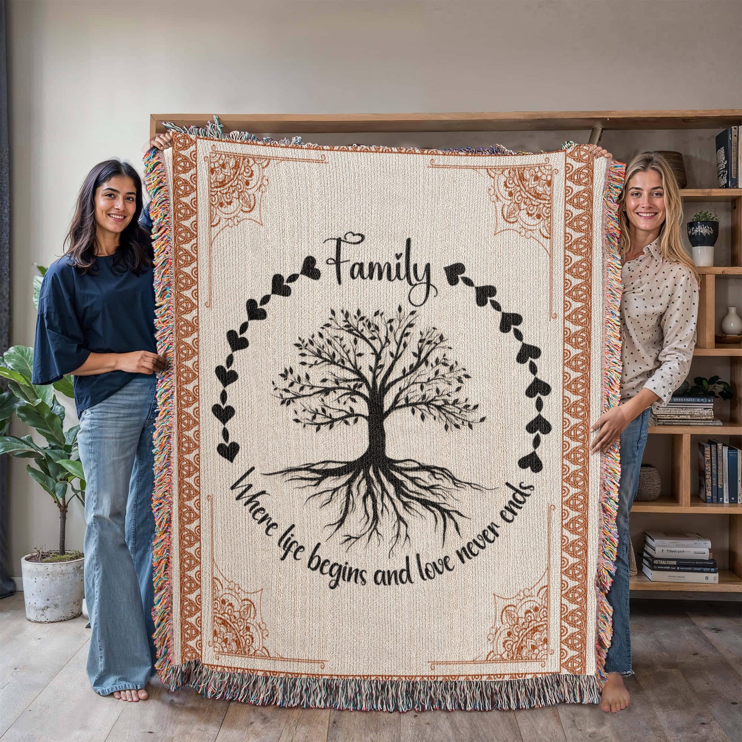 Woven Blanket Family Roots Celtic Tree