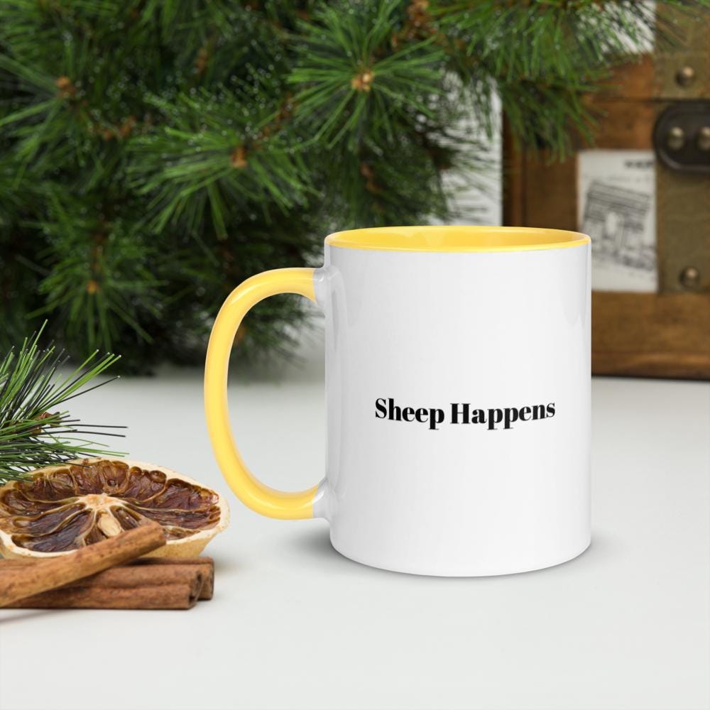 Funny Sheep Mug - Sheep Happens - Gift for Sheep Lovers