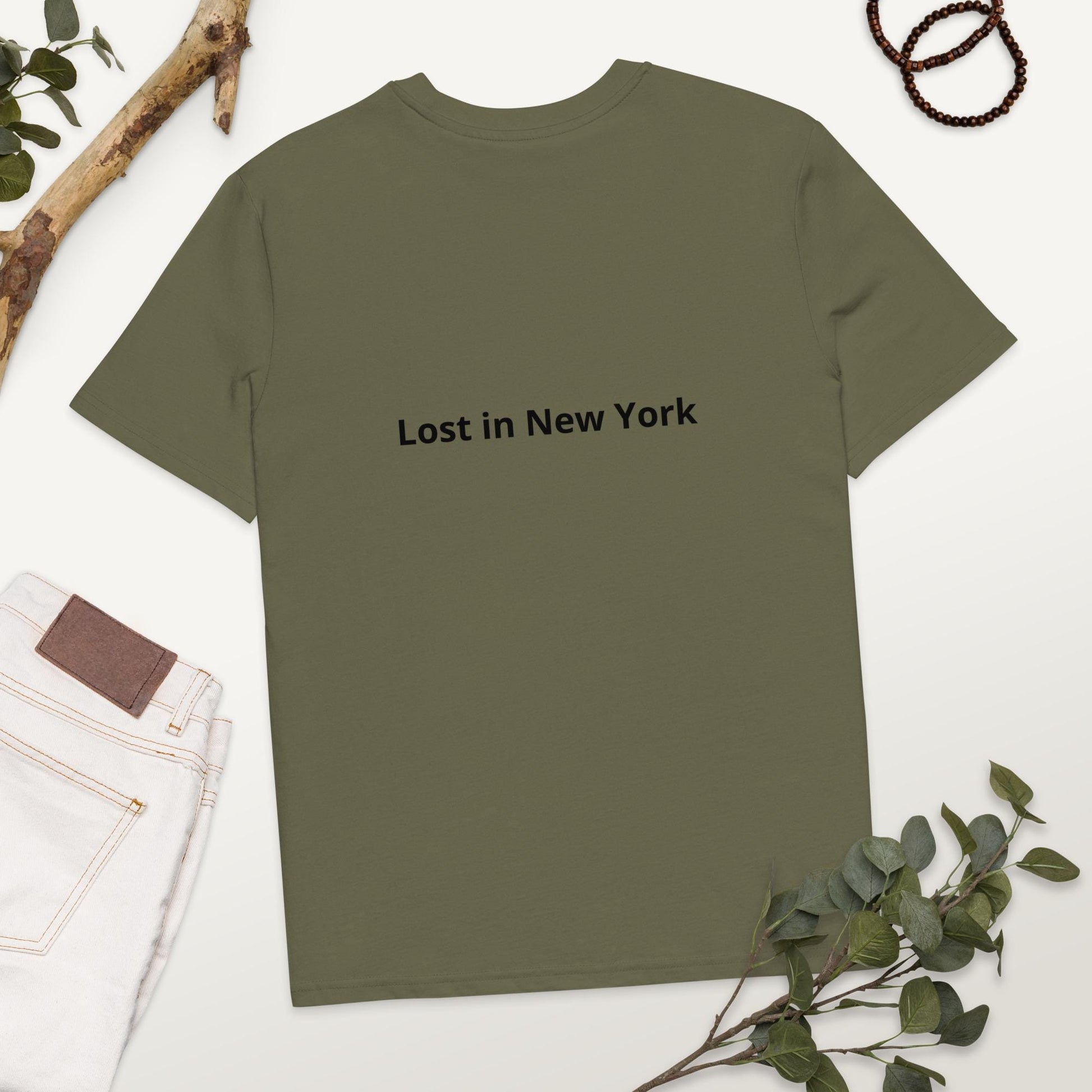 Unisex Organic Cotton T-Shirt - Funny New York City Tee - Lost in New York Sheep Design - Eco-Friendly NYC Gift - Sustainable Travel Shirt