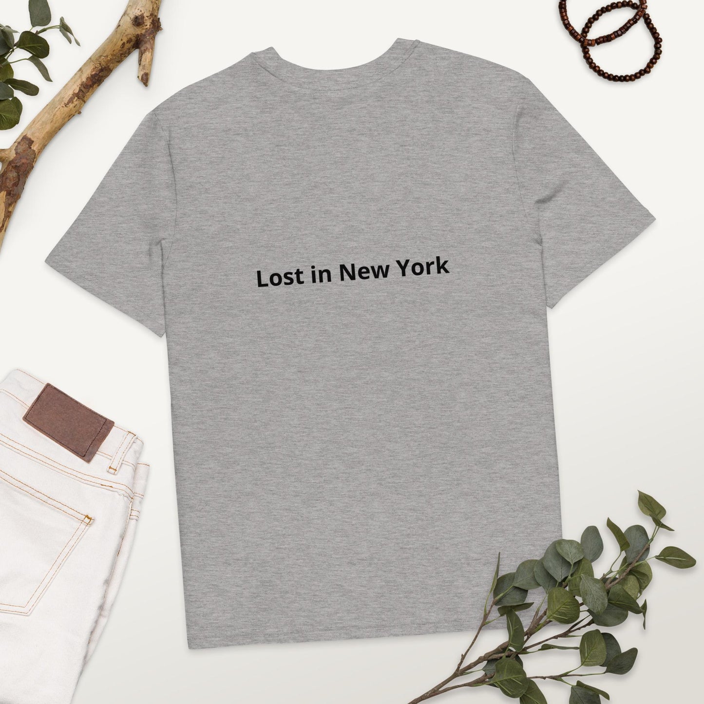 Unisex Organic Cotton T-Shirt - Funny New York City Tee - Lost in New York Sheep Design - Eco-Friendly NYC Gift - Sustainable Travel Shirt